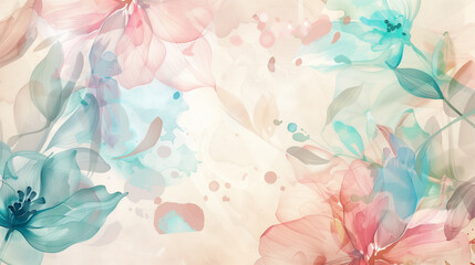 Watercolor Whimsy: Soft Florals Melding with Ethereal Pastel Tones