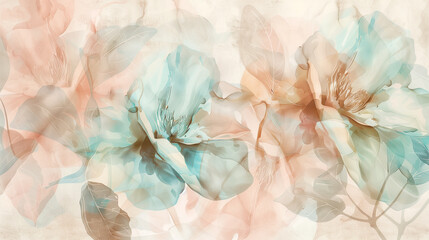 Serenity in Bloom: Tranquil Watercolor Flowers in Pastel Harmony