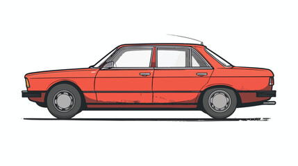 Sedan car isolated. Vector flat style illustration