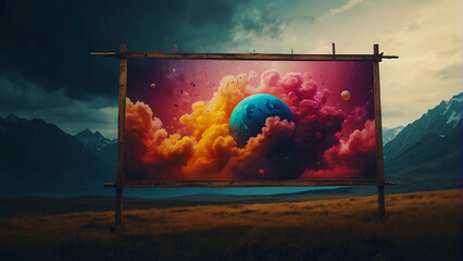 creative banner in fantastic colors - obrazy, fototapety, plakaty