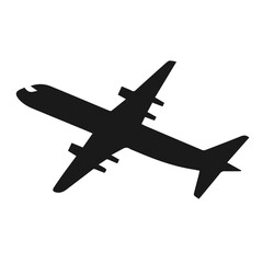 Fototapeta na wymiar airplane silhouette vector on white background 