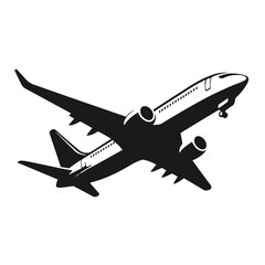 airplane silhouette vector on white background	