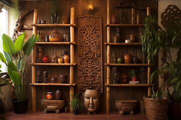 Bamboo Shelves and Ethnic Carvings: Bohemian Rhapsody Music Studio Ideas