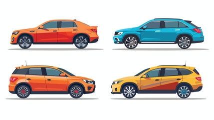 Set of cars. Includes hatchback sedan sport coupe and