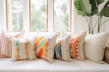 Boho Surf Shack Bedroom Ideas: Bright Throw Pillows and Pops of Color Oasis