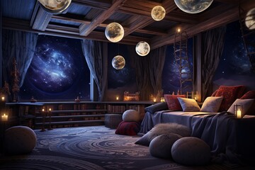 Astro-Cinematic Bliss: Celestial-Themed Home Theater Decors for Ultimate Cozy Viewing