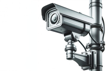 Fototapeta premium cctv city street security camera isolated on white background