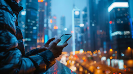 person using a smartphone to check their bank account balance or make a financial transaction