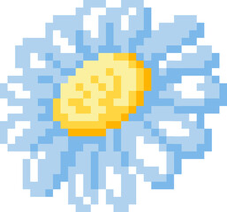 Flower cartoon icon in pixel style