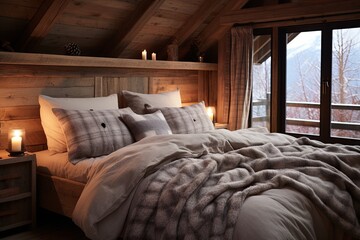Flannelette Sheets in Cozy Mountain Lodge Bedroom: Soft and Warm Inspirations