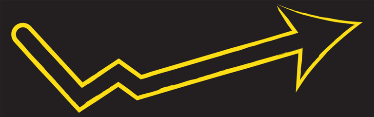 Twisting doodle arrow. Thin hand drawn icon. Line curved arrow.Line doodle arrow icon . Brush doodle arrow icon.hand drawn Arrows icons Set. arrow icon with various direction. eps 10 on black back gro