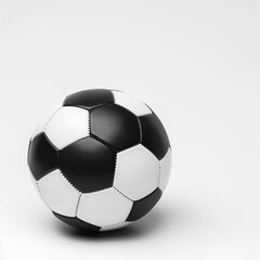 Black and white football on white background