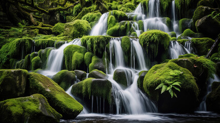 Obraz premium waterfall in the forest.