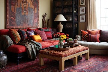 Ethnic Throws and Mixed Textures: Eclectic Bazaar Themed Living Room Ideas