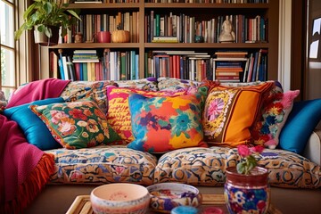 Vibrant Throw Pillows and Eclectic Home Decor: Bazaar-Themed Living Room Ideas