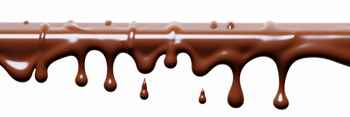chocolate dripping down isolated on white background,chocolate sauce dripping - obrazy, fototapety, plakaty