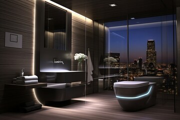 Automated Toilet Cleaning & High-Tech Amenities: Modern Smart Bathroom Designs