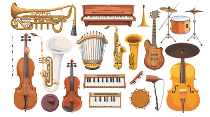 Musical instruments Vector illustration isolated on white