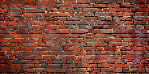  old red brick wall, vred vintage wall texture background, banner