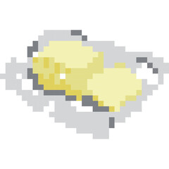 Obraz premium Butter cartoon icon in pixel style