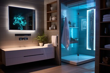 Smart Bathroom Designs: Voice-Activated Features, LED Mirrors, Contemporary Style, Automated Amenities
