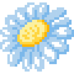 Flower cartoon icon in pixel style