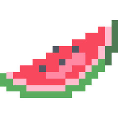 Watermelon cartoon icon in pixel style