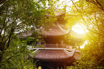 Bai Dinh pagoda in park, traditional asian architecture in Vietnam - 789955629