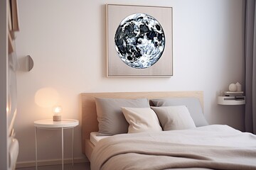 Moonlit Serenity: Minimalist Lunar Bedroom Decor