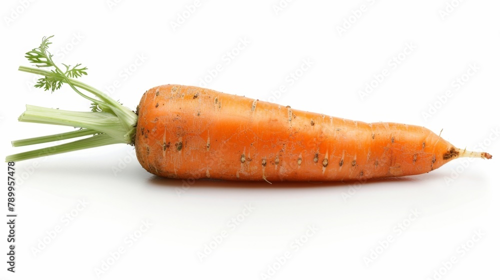 Sticker carrot with green stalk