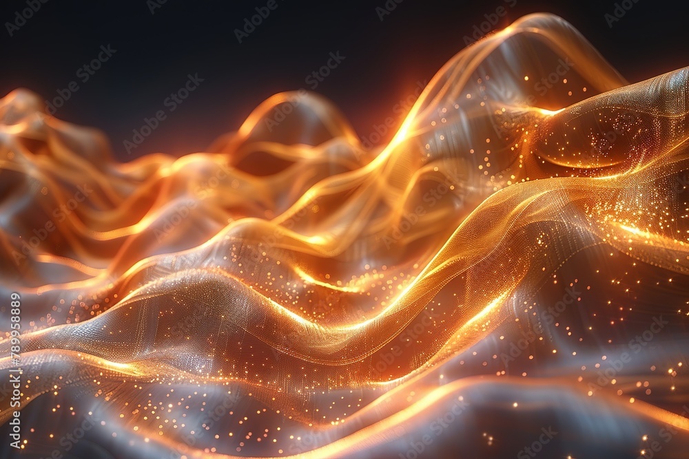 Poster abstract shiny color gold wave design copy space for text