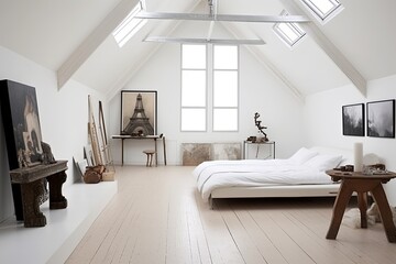 Minimalist Parisian Artist Loft: Inspiring White Walls & Spacious Designs