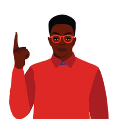 Stylish afro black man in elegant art style vector