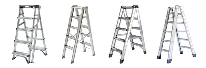 Pack of Aluminum Ladder on Transparent background - Ai Generated