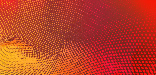 Red and orange halftone waves, dynamic for modern cover art.