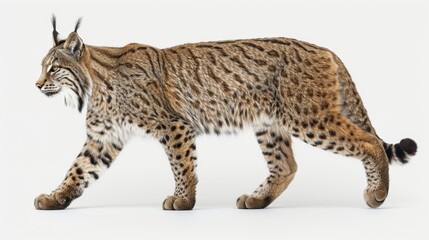 Obraz premium A tight shot of a cat balancing on its hind legs with its front paws, face turned aside