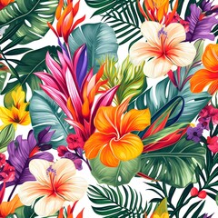 Tropical Vibes: Vibrant tropical leaves and flowers for a summer-ready look