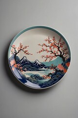 Japan style ceramic plate, Tokyo