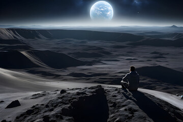 space moon astronaut web page PPT wallpaper background powerpoint