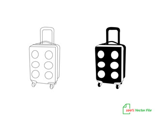 Set of travel suitcases isolated on white background. Flat design vector illustration.  Row Of Suitcases Vector Object Airport Illustration
