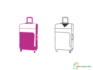 Suitcases of the whole family.  Set of travel suitcases isolated on white background. Flat design vector illustration.
