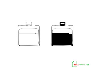 2 Set Travel bag icon set. vacation, baggage and luggage symbol. isolated vector image in simple style. travel bag icon set. vacation, baggage and luggage symbol. isolated vector image in simple style