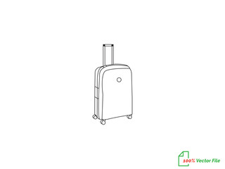 Outline  Flat icons luggage. suitcase baggage icons. vector illustration of suitcase for web, travel bag icon. vacation, tourism and luggage symbol. isolated vector image
