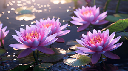 pink water lily.
