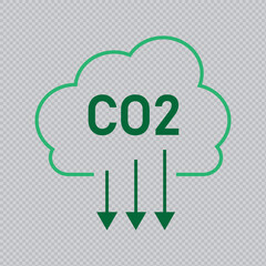 Reduce co2 gas icon set. carbon reduction cloud sign. cut c02 pictogram. zero carbon emission. zero greenhouse gas low co2 logo. cut carbon bubble vector 11