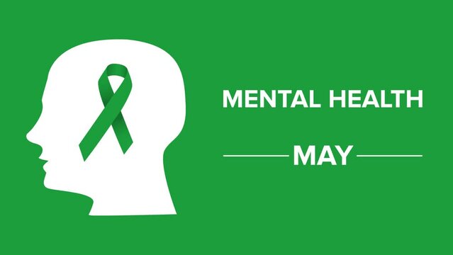 Mental Health Awareness Month in May. Raising awareness of mental health. Control and protection. Prevention campaign. Medical health care design.