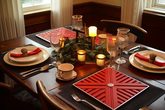 Vintage Railway Car Dining Room Concepts: Railroad Crossing Sign Decors & Track Layout Coasters
