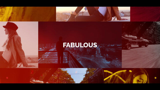 Trendy Media Opener Slideshow template contains 25 placeholders, 15 editable text layers, and 1 logo placeholder. Available in 4K resolution.