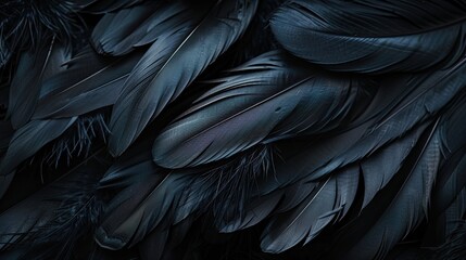 Abstract background of dark black feathers