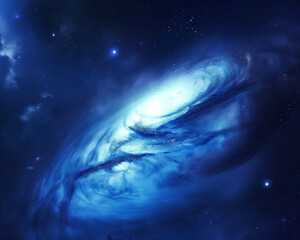 Naklejka na ściany i meble Blue Galaxy background